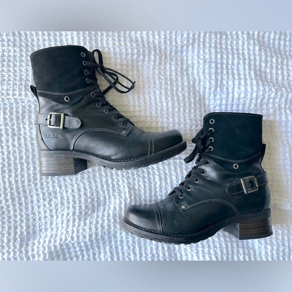 Taos Crave Leather Boots Size 39 Black - Picture 2 of 11